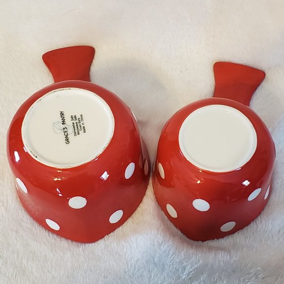 Graces Pantry Red Polka Dot Ceramic Measuring Cups - Picture 8 of 9